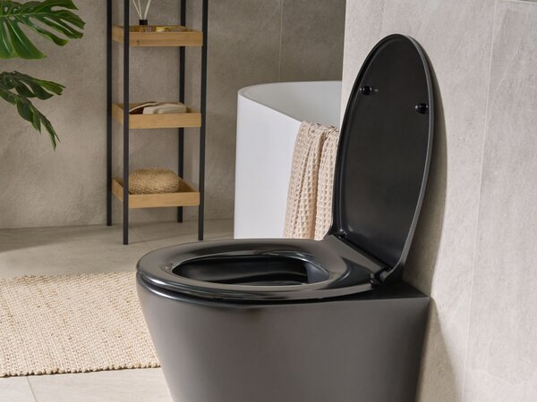 WC ülőke PAPURI Lassú záródású Duroplast Fekete