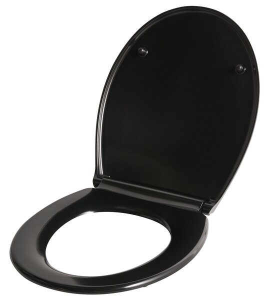 WC ülőke PAPURI Lassú záródású Duroplast Fekete