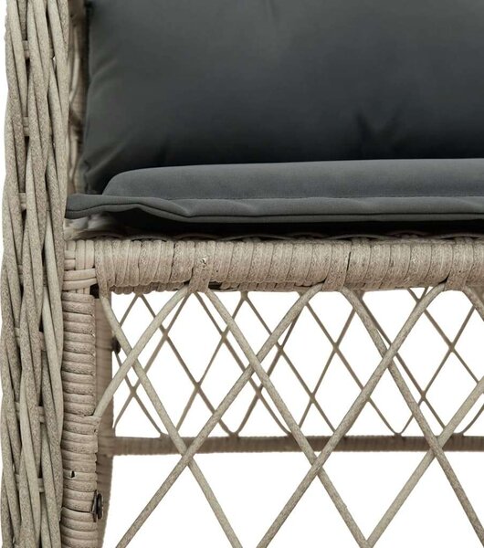 VidaXL 5részes világosszürke polyrattan kerti étkezőgarnitúra párnával