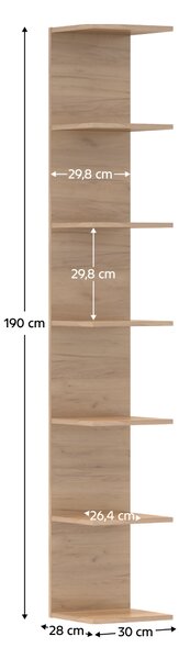 KONDELA Fali polc, artisan tölgy, DORNA
