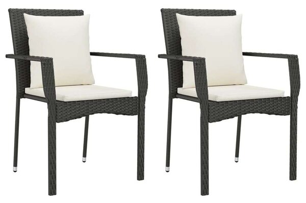 VidaXL - 7 Részes Kerti Étkezőgarnitúra - Fekete Polyrattan