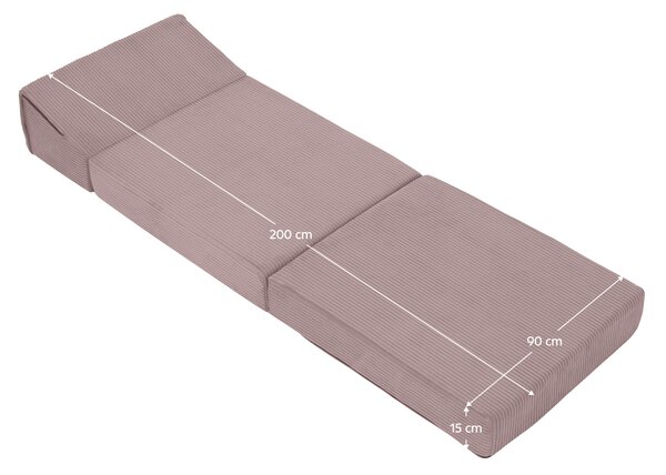 KONDELA Összecsukható matrac/fotel, 2 az 1-ben, rózsaszín, MALEN