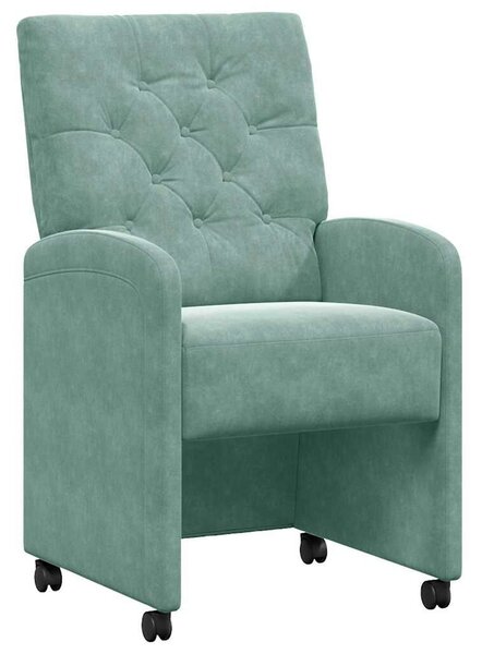 VidaXL Kerekes Étkező Székek 2 pcs tengerzöld 58 x 67 x 97 cm Bársony