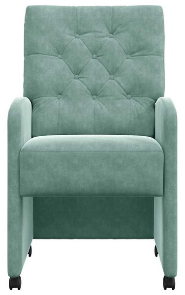 VidaXL Kerekes Étkező Székek 2 pcs tengerzöld 58 x 67 x 97 cm Bársony