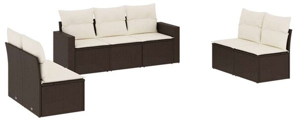 VidaXL Polyrattan Kerti Ülőgarnitúra - Barna - 7 részes