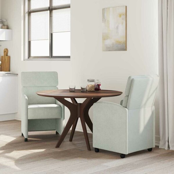 VidaXL Kerekes Étkező Székek 2 pcs Világosszürke 58 x 65 x 98 cm