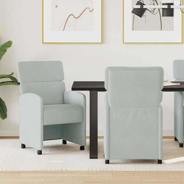 VidaXL Kerekes Étkező Székek 2 pcs Világosszürke 58 x 65 x 98 cm