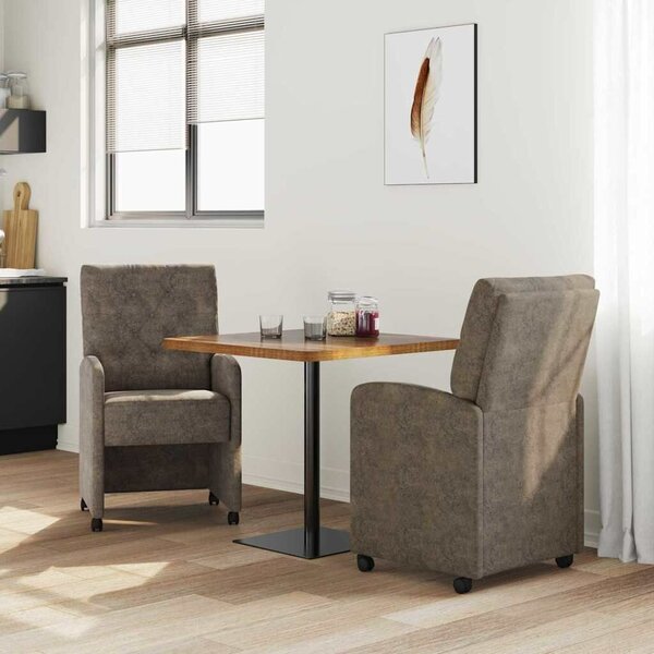 VidaXL Kerekes Étkező Székek 2 pcs Sötétszürke 58 x 67 x 97 cm