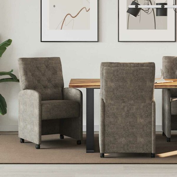 VidaXL Kerekes Étkező Székek 2 pcs Sötétszürke 58 x 67 x 97 cm