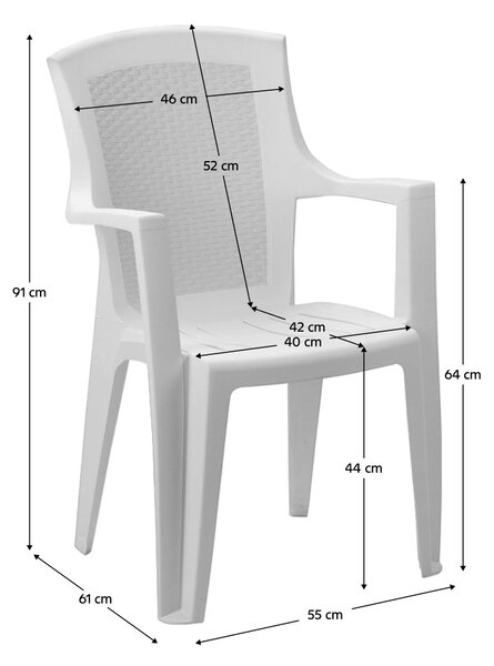 KONDELA Kerti rakásolható fotel, fehér, EDENIA