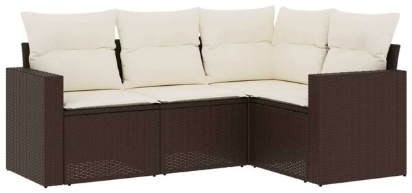 VidaXL Polyrattan Kerti Ülőgarnitúra - 4 részes - Barna