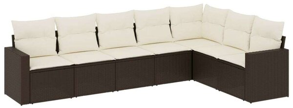 VidaXL Polyrattan Kerti Ülőgarnitúra - 7 részes - Barna