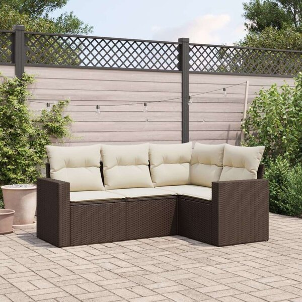 VidaXL Polyrattan Kerti Ülőgarnitúra - 4 részes - Barna