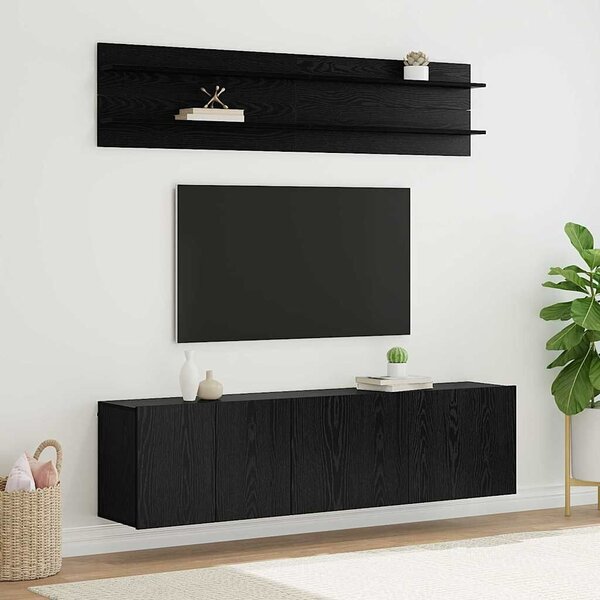 VidaXL TV egységek Falra szerelhető 6 pcs Musta tammi Faanyag