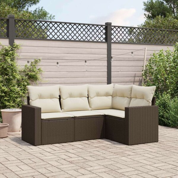 VidaXL Polyrattan Kerti Ülőgarnitúra - 4 részes - Barna