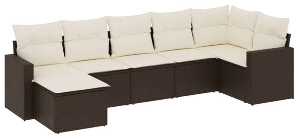 VidaXL Polyrattan Kerti Ülőgarnitúra - 7 részes - Barna