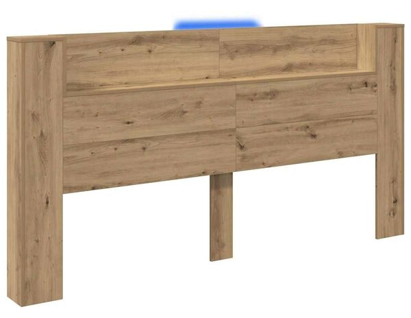 VidaXL Fejtámla fejtámlával Artisan tölgy 200 x 15 x 103,5 cm Faanyag
