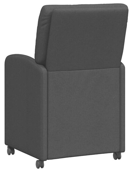VidaXL Kerekes Étkező Székek 2 pcs Fekete 57 x 67 x 95 cm szövet