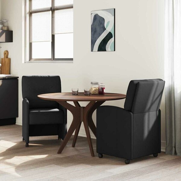 VidaXL Kerekes Étkező Székek 2 pcs Fekete 57 x 67 x 95 cm szövet