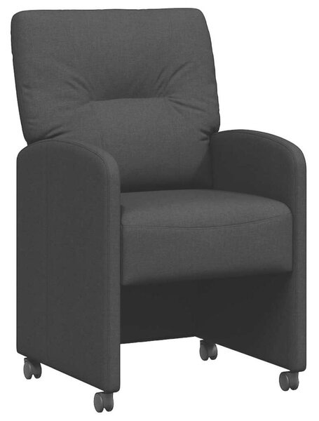VidaXL Kerekes Étkező Székek 2 pcs Fekete 57 x 67 x 95 cm szövet