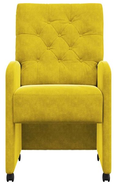 VidaXL Kerekes Étkező Székek 2 pcs Sárga 58 x 67 x 97 cm Bársony