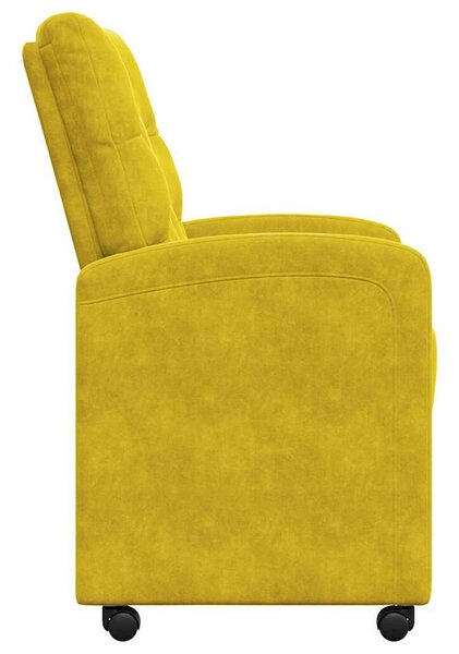 VidaXL Kerekes Étkező Székek 2 pcs Sárga 58 x 67 x 97 cm Bársony