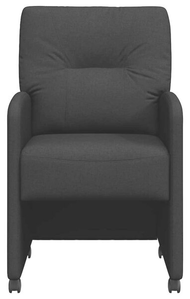VidaXL Kerekes Étkező Székek 2 pcs Fekete 57 x 67 x 95 cm szövet