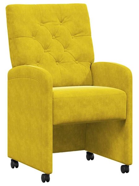 VidaXL Kerekes Étkező Székek 2 pcs Sárga 58 x 67 x 97 cm Bársony