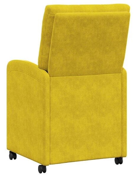 VidaXL Kerekes Étkező Székek 2 pcs Sárga 58 x 67 x 97 cm Bársony