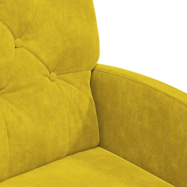 VidaXL Kerekes Étkező Székek 2 pcs Sárga 58 x 67 x 97 cm Bársony