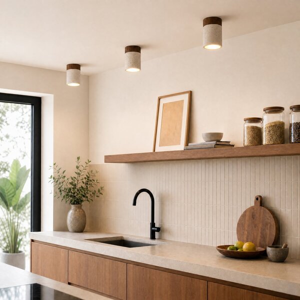 Mennyezeti Lámpa Lucande, Carlotta, dimmable, Bézs, Nappali, Beton, Modern