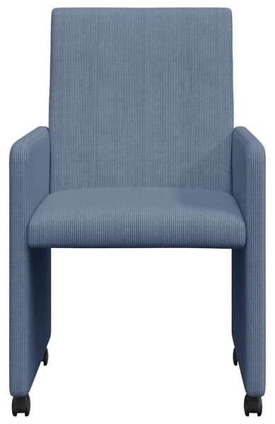 VidaXL Kerekes Étkező Székek 2 pcs Kék 57 x 66 x 94 cm Bársony anyag