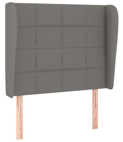 Sötétszürke szövet fejtámla szárnyakkal 93 x 23 x 118/128 cm