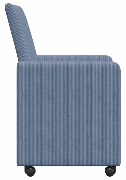 VidaXL Kerekes Étkező Székek 2 pcs Kék 57 x 66 x 94 cm Bársony anyag