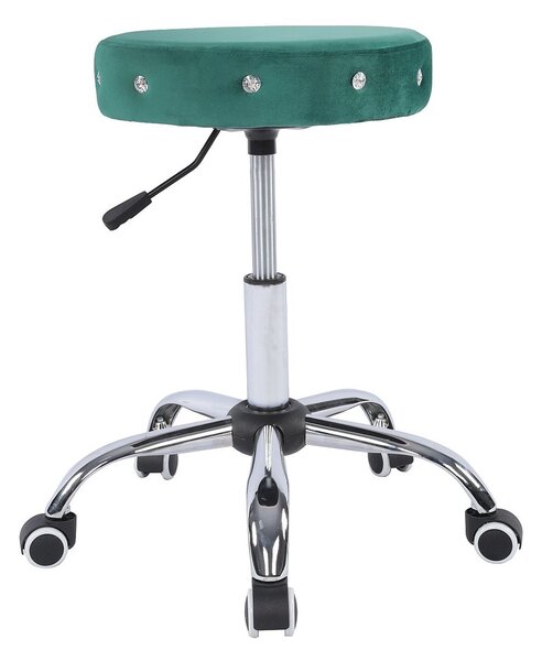 HR1102CK Sötétzöld modern műbőr szék krómozott lábbal