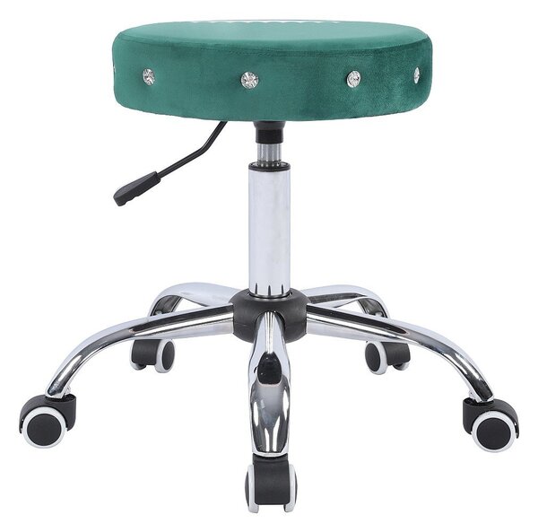 HR1102CK Sötétzöld modern műbőr szék krómozott lábbal