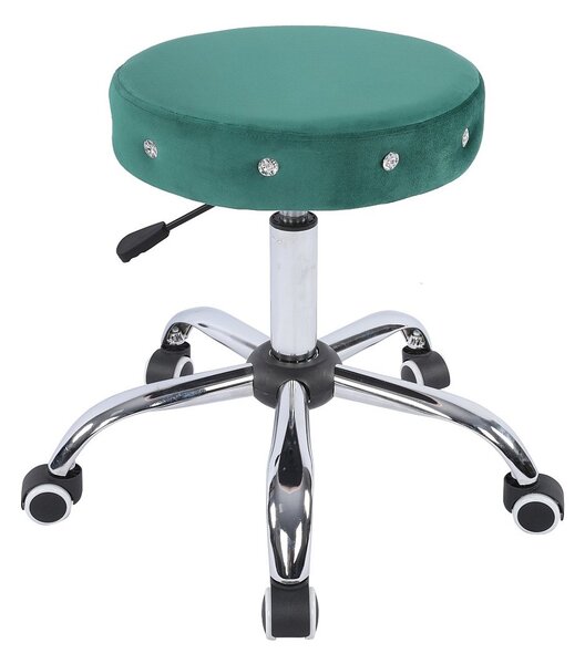 HR1102CK Sötétzöld modern műbőr szék krómozott lábbal