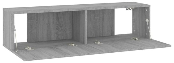 Szürke sonoma színű szerelt fa TV-szekrény 120 x 30 x 30 cm