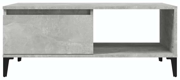 Betonszürke szerelt fa dohányzóasztal 90x50x36,5 cm