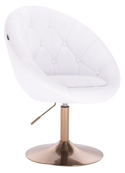 HC8516N Fehér modern műbőr szék arany lábbal
