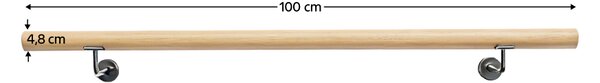 KONDELA Fogantyú/korlát, tömör fa, természetes, 100 cm, MANEL TYP 1