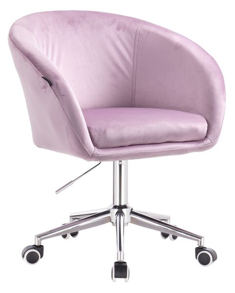 HR8326K Halványlila modern velúr szék krómozott lábbal