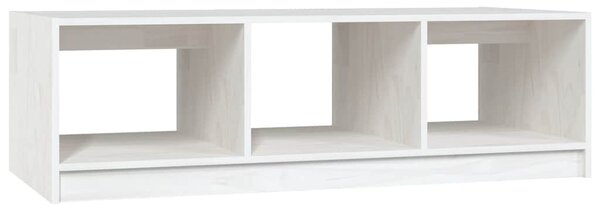 Fehér tömör fenyőfa dohányzóasztal 110 x 50 x 34 cm