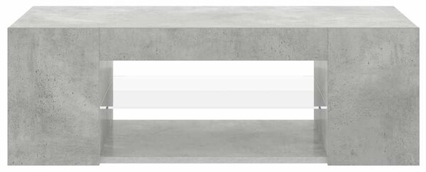 Betonszürke TV-szekrény LED lámpákkal 90 x 39 x 30 cm