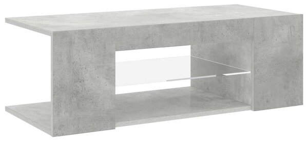 Betonszürke TV-szekrény LED lámpákkal 90 x 39 x 30 cm
