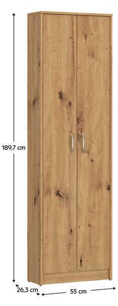 KONDELA Szekrény, artisan tölgy, VIRA-MECKI NEW