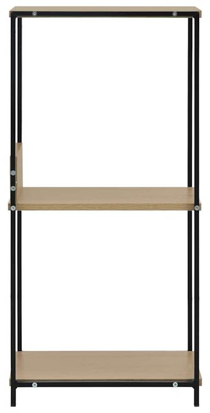 Fekete és tölgyszínű szerelt fa könyvespolc 33,5x39,6x79,7 cm