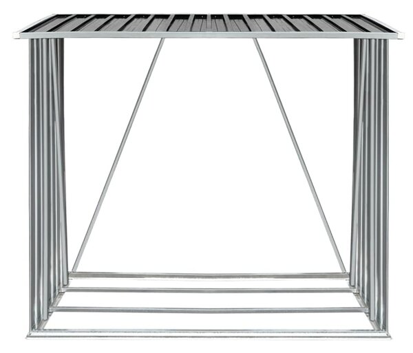KONDELA Tűzifa tároló, antracit/fehér, 163x82x160 cm, DARYL TYP 1