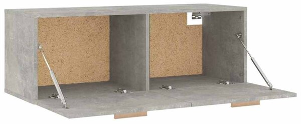 Betonszürke szerelt fa faliszekrény 100 x 36,5 x 35 cm