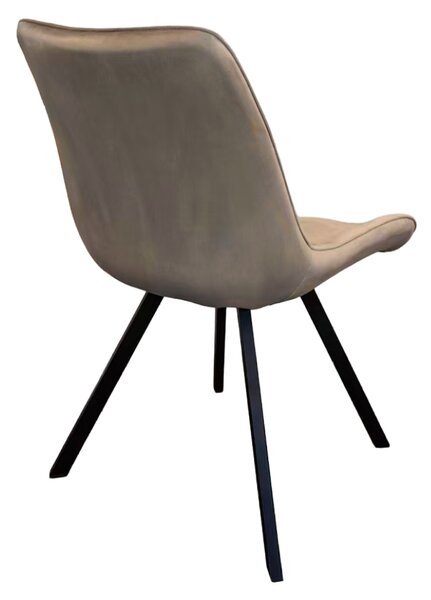 KONDELA Étkezőszék, szürkésbarna Taupe Velvet szövet/fekete, SAMIRA